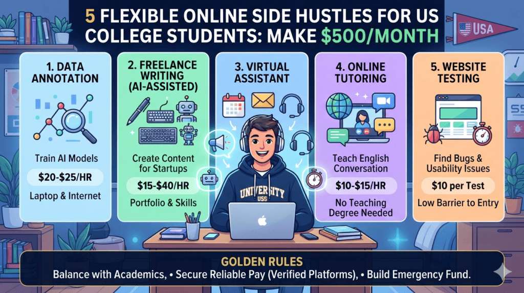 Easy Online Side Hustles for US College Students