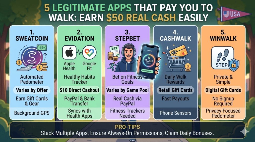 5 Legitimate Apps That Pay You to Walk