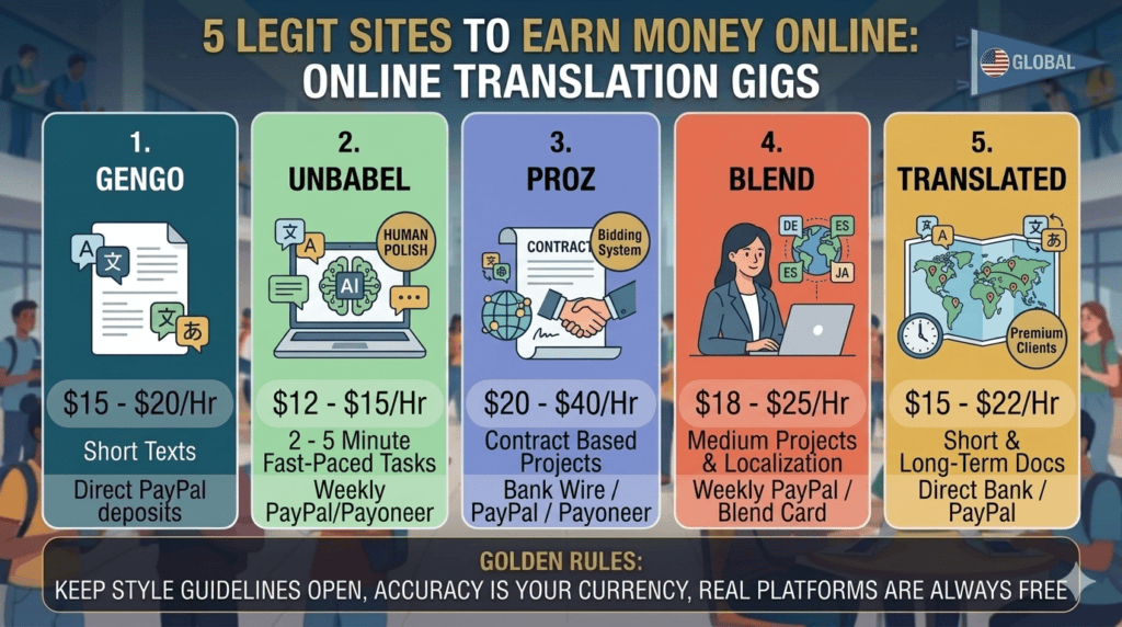 Online Translation Gigs to Earn $20/Hour: 5 Legit Sites