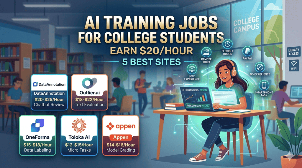 AI Training Jobs for College Students to Earn $20/Hour: 5 Best Sites